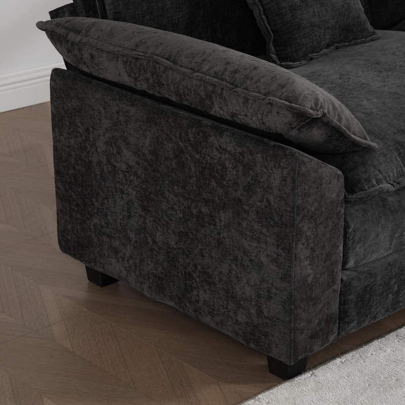 Cloud Sofa Armrests only, Sectional Couch, Comfy Double Layer Upholstered Seat Cushion, Breathable Chenille Fabric