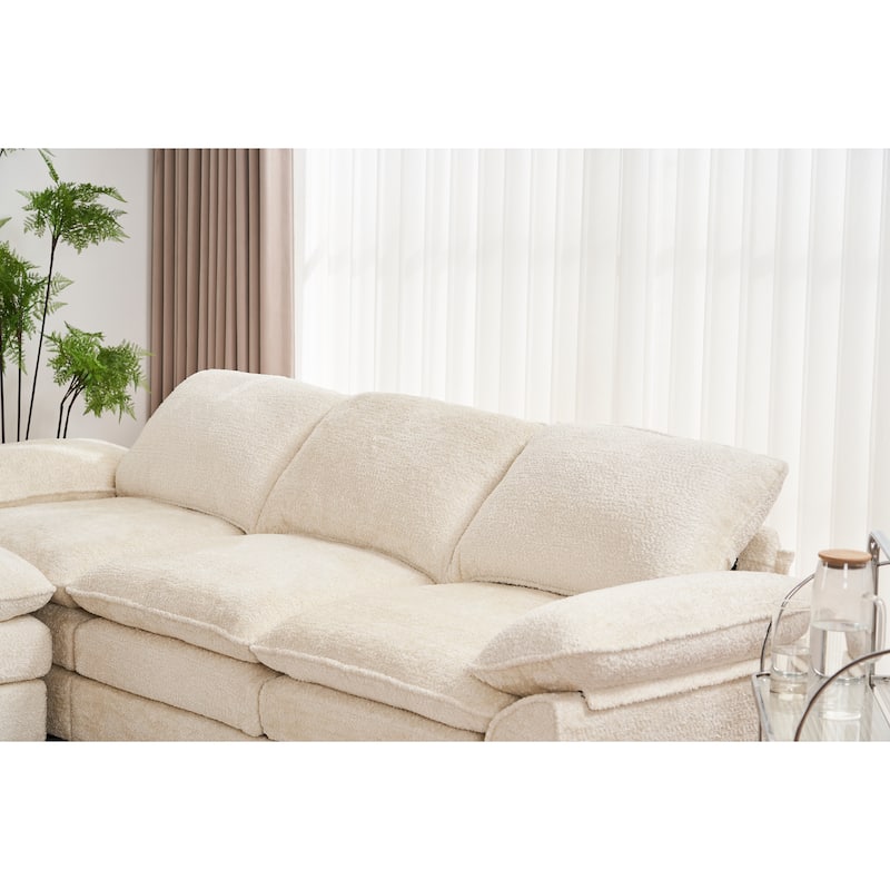 3-Seat Sofa with Ottoman Upholstered Sleeper Loveseat Sofa