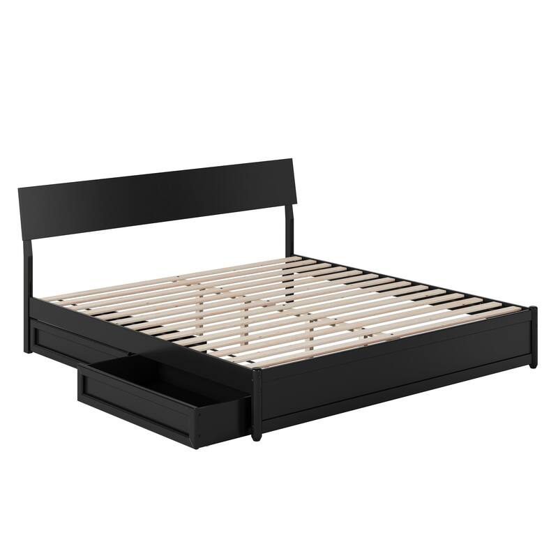 Norla Wood Platform Bed with Storage Drawers