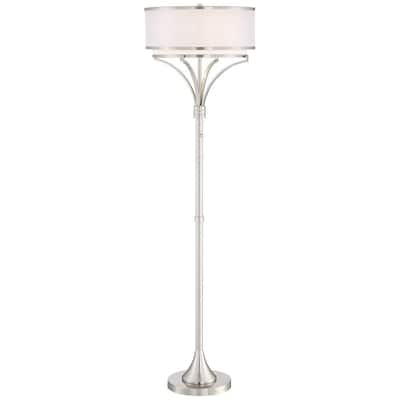 Candice Modern Floor Lamp 64" Tall Brushed Nickel for Living Room - 18" x 64"