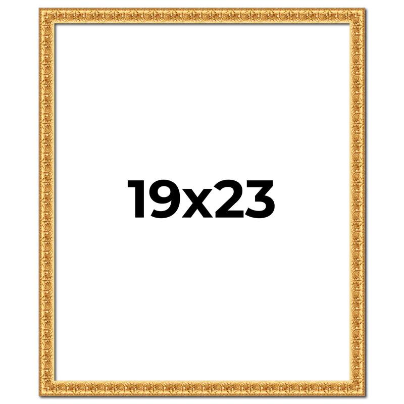 19x23 Frame Gold Real Wood Picture Frame Width 1 inches | Interior