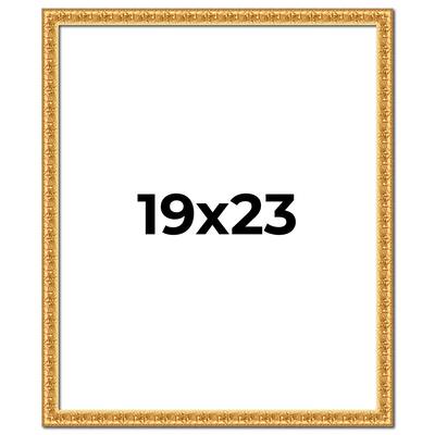 19x23 Frame Gold Real Wood Picture Frame Width 1 inches | Interior