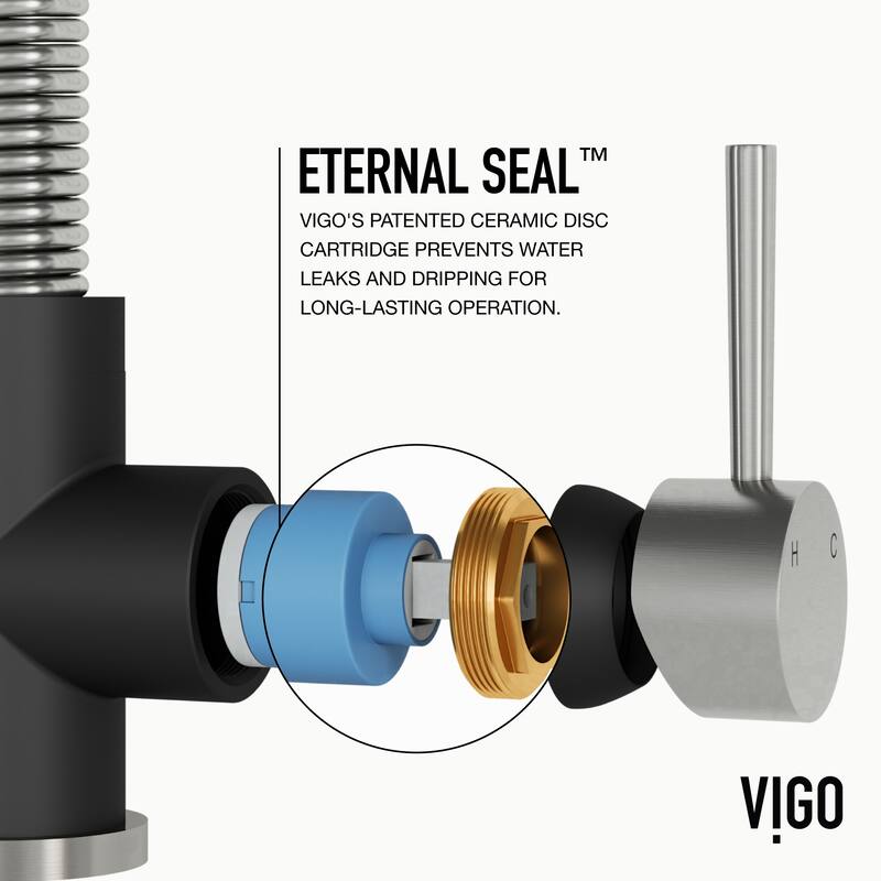 VIGO Edison 19" H Single Handle Pull-Down Sprayer Kitchen Faucet