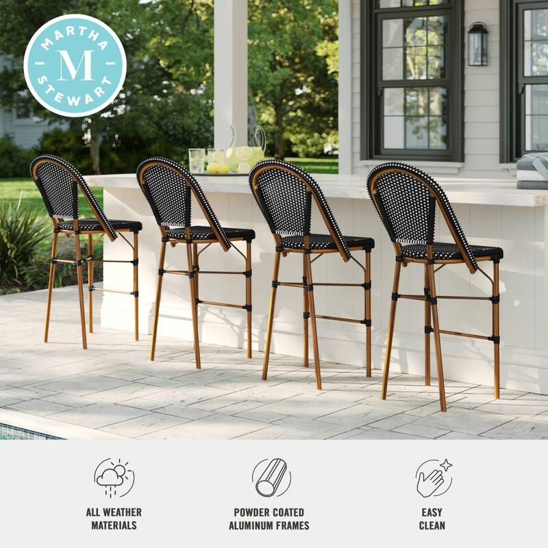 Martha Stewart All-Weather Stackable Patio Bistro Bar Stool - 18.5"W x 23.25"D x 45.75"H