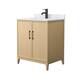 Option White Oak, Black Trim, White Carrara Marble Top