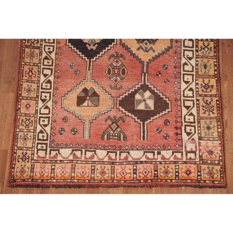 Hand Knotted Oriental 100% Wool Carpet Traditional Geometric Red Lori Area Rug - 7' 10'' X 4' 0''