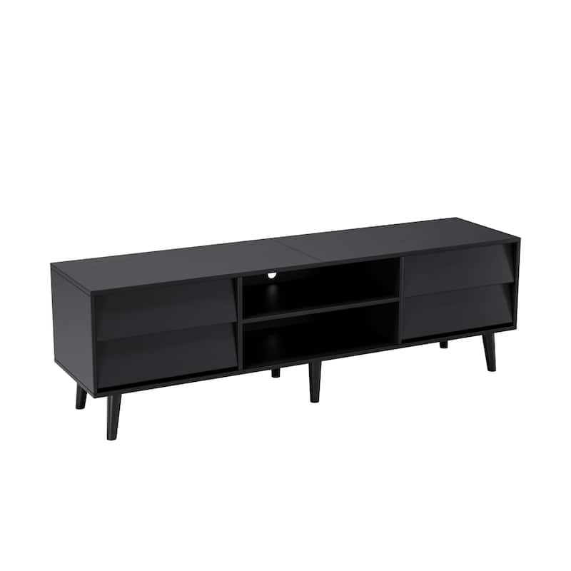 63'' TV Stand with Bevel Design, 4 Drawers and 2 Shelves, Entertainment Center for Living Room or Bedroom