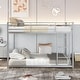 preview thumbnail 2 of 30, Full over Full Size Metal Low Bunk Bed with Ladder and Fence for Kids' Bedroom