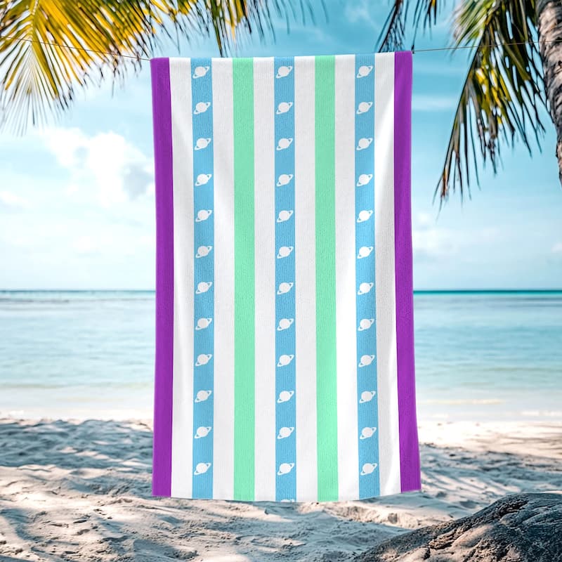 Shark Striped Beach Towel, Cabana Soft Swimming Towel, Pool Towel for Adults Women Men - Blue