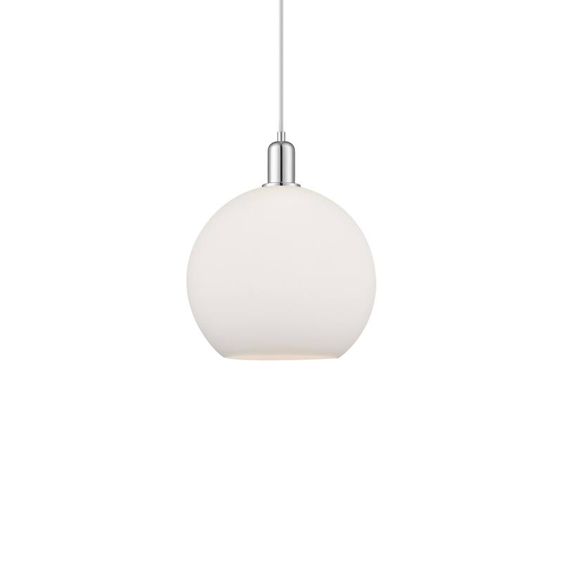 Innovations Lighting 716-1P-15-12 Athens Pendant Athens 12" Wide - Polished Chrome / Matte White