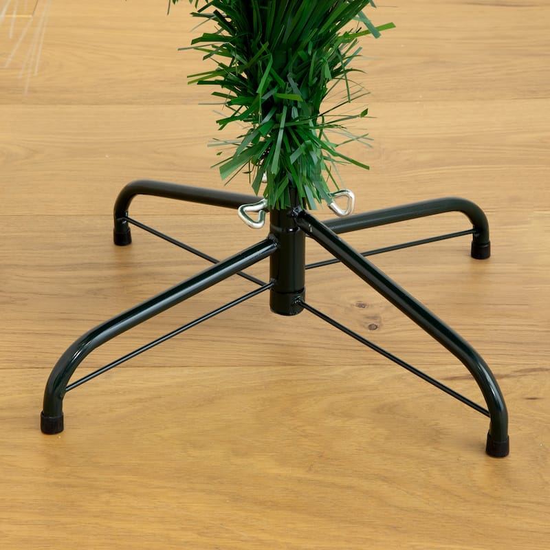 5' Pre-Lit Fiber Optic Artificial Christmas Tree, Warm White LED Lights - 5 Foot