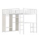 preview thumbnail 5 of 6, Queen Size Loft Bed Frame with Built-in Wardrobe,Desk and Storage Shelves