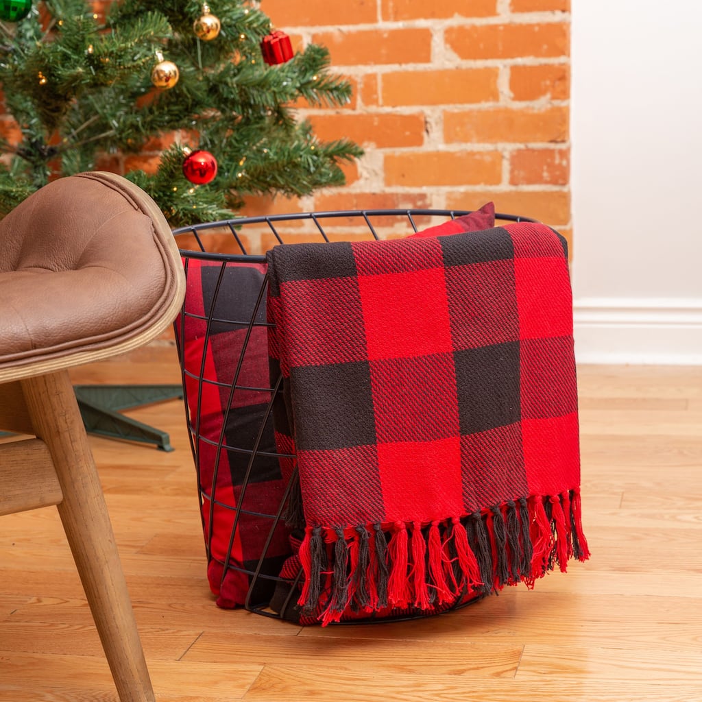 Fabstyles Buffalo Check Cotton Throw Blanket