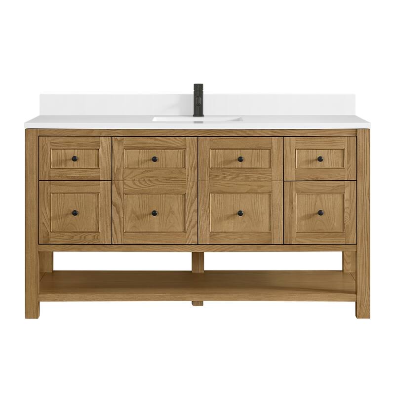Breckenridge 60" Single Vanity, Light Natural Oak - 60S