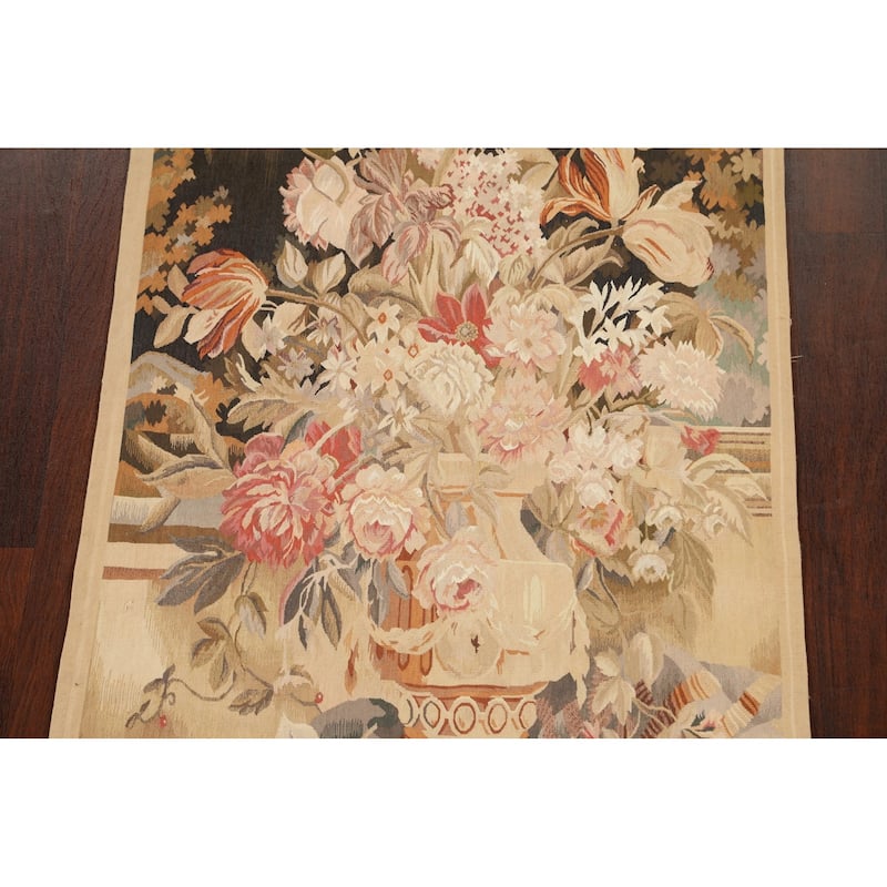 Flat-weave Pictorial Tapestries French Oriental Area Rug Wool Carpet - 3'0" x 5'2"