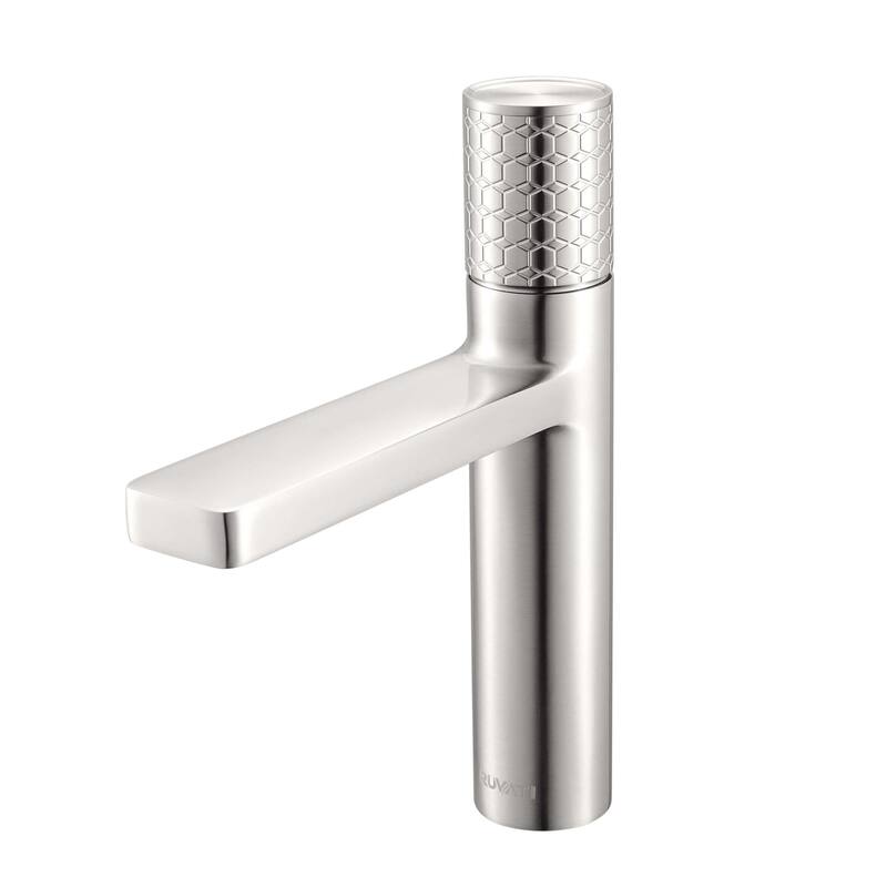 Ruvati Emilio Short Single Handle Cylinder Bathroom Faucet in Brushed Nickel - RVF5133BN - 7'6" x 9'6"