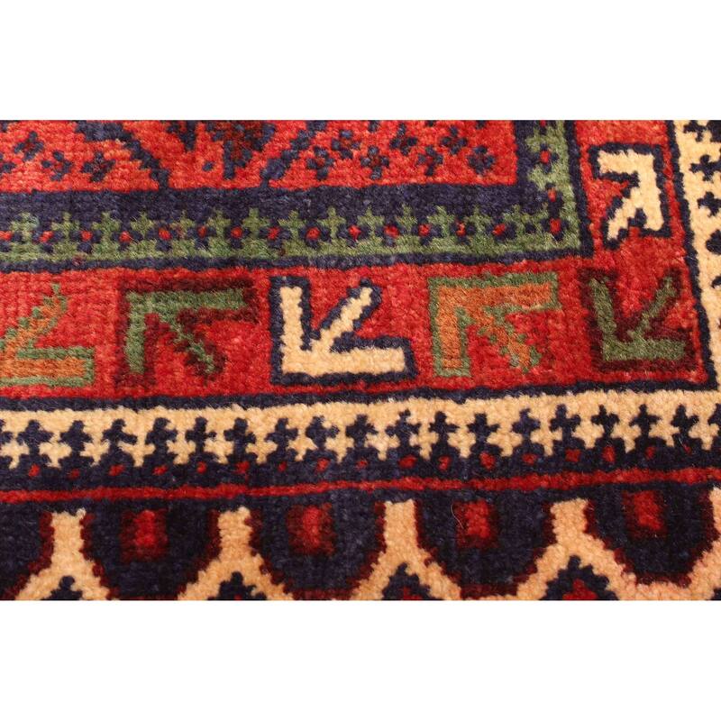 ECARPETGALLERY Hand-knotted Teimani Red Wool Rug - 3'2 x 4'7