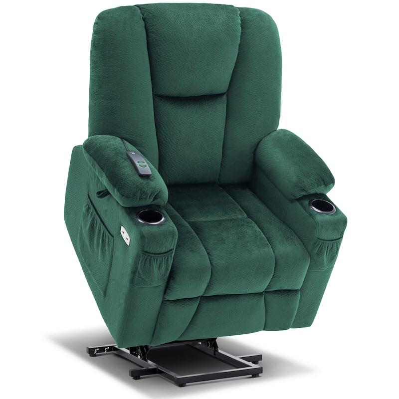 MCombo Electric Power Lift Recliner Chair with Extended Footrest, Fabric 7507