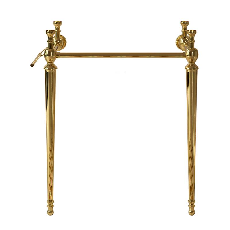 GDFStudio - Vici Modern 28" Bathroom Console Sink with Stainless Steel Legs & Towel Bar, WITHOUT Faucet