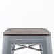 preview thumbnail 11 of 22, Bar Stools Set of 4 Stackable Metal Bar Stools Industrial Counter Height Stools Backless Barstools with Wooden Seats