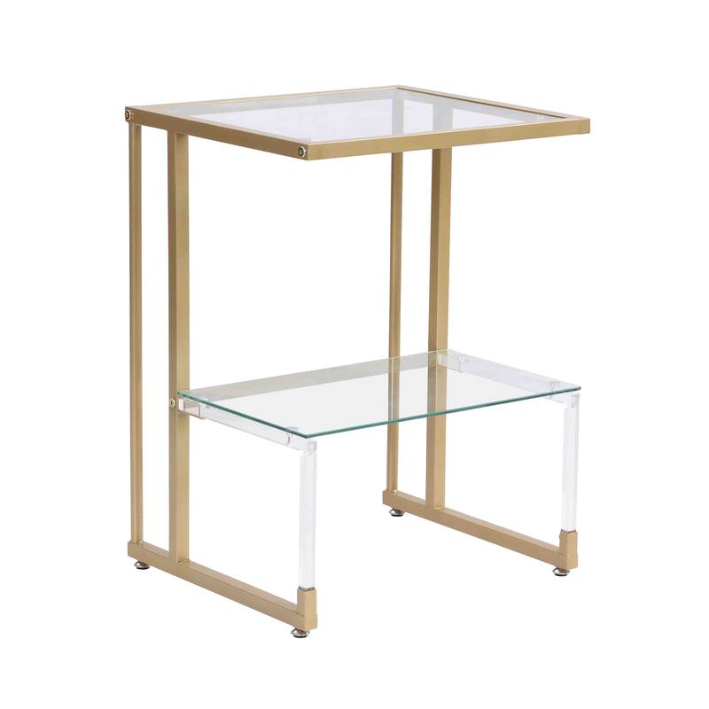 2-Tier Acrylic Glass End Table
