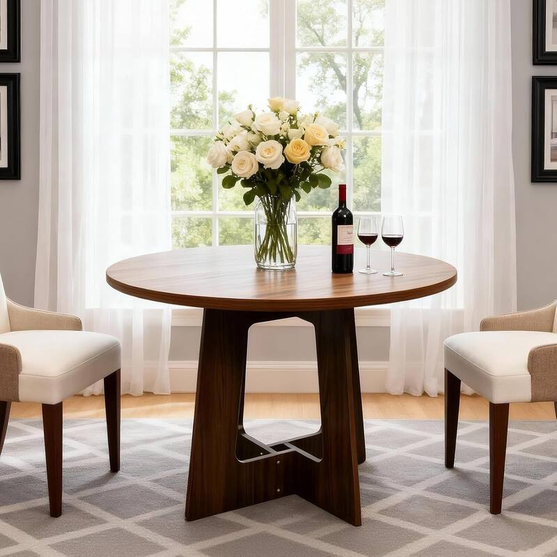 43.3" Kitchen Round Dining Table for Dining Room, Kitchen, Apartment Small Spaces (Only Table)