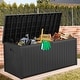 preview thumbnail 1 of 8, 120 Gallon Resin Large Outdoor Indoor Patio Storage Box Black