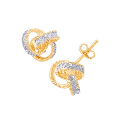 Victoria Townsend .925 Diamond Accent Love Knot Stud Earring