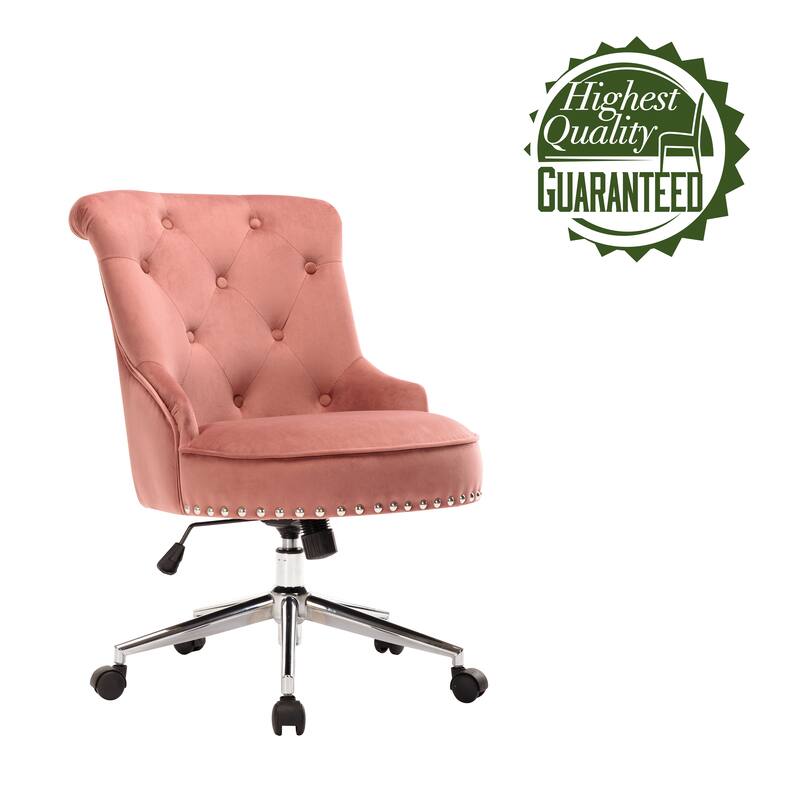Porthos Home Jaron Office Chair - Tufted Wingback & Velvet Upholstery