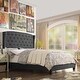 preview thumbnail 5 of 7, Moser Bay Maturin Upholstered Panel Bed with Wingback Headboard Charcoal - Full