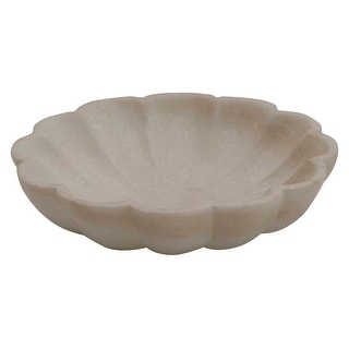 Carved Marble Flower Shape Dish