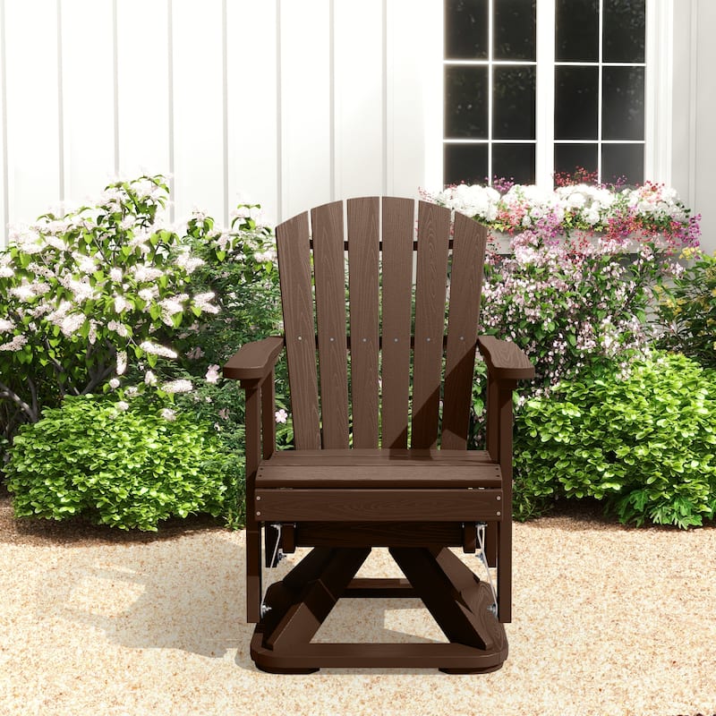Set of 2 HDPE Adirondack Swivel Gliders, Outdoor Patio Chair Set