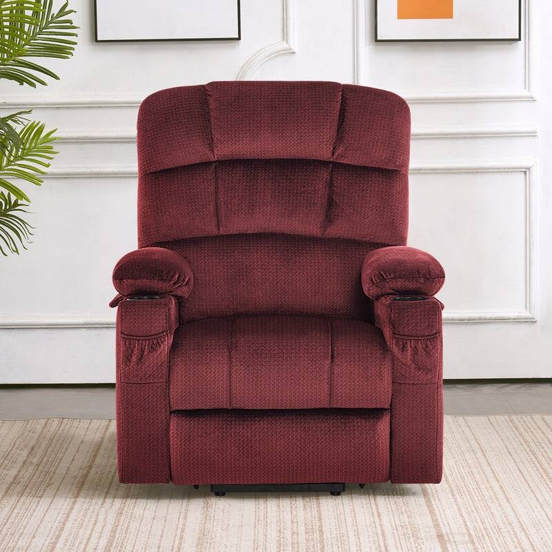 MCombo Dual Motor Power Lift Recliner Chair for Elderly, Massage and Heat, Fabric 7680