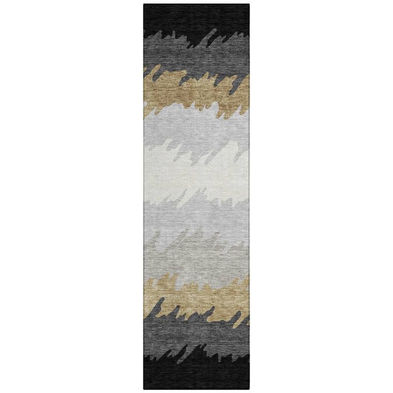 Machine Washable Indoor/ Outdoor Chantille Abstract Ombre Rug