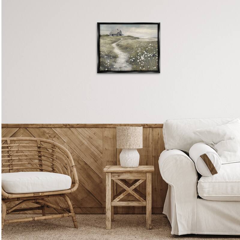 Stupell Path To Coastal Cottage Framed Floater Canvas Wall Art Design By Imagine It Images