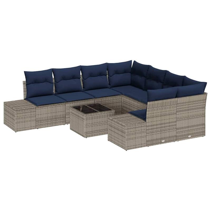 vidaXL 9 Piece Garden Sofa Set with Cushions - 103.9×92.1×27.2
