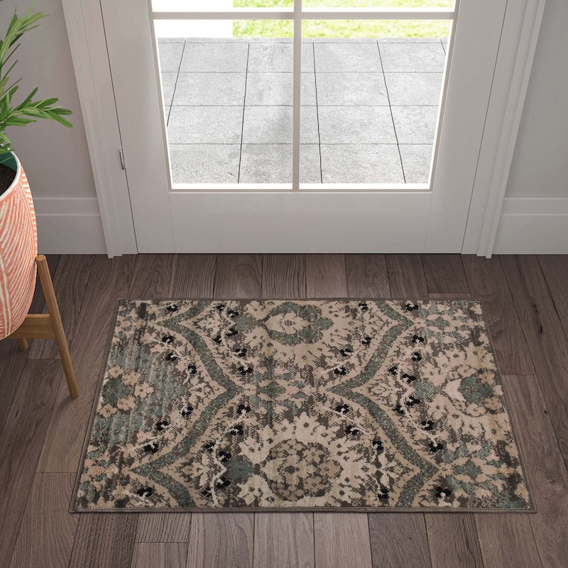 Superior Oriental Traditional Indoor Area Rug - 2' x 3' - Light Blue