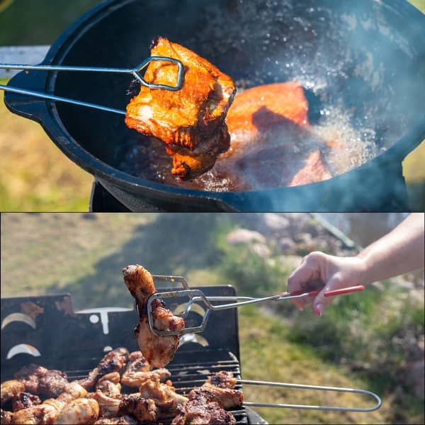 Bbq Tongs For Grill HINMAY 16 Inch Stainless Steel Cooking