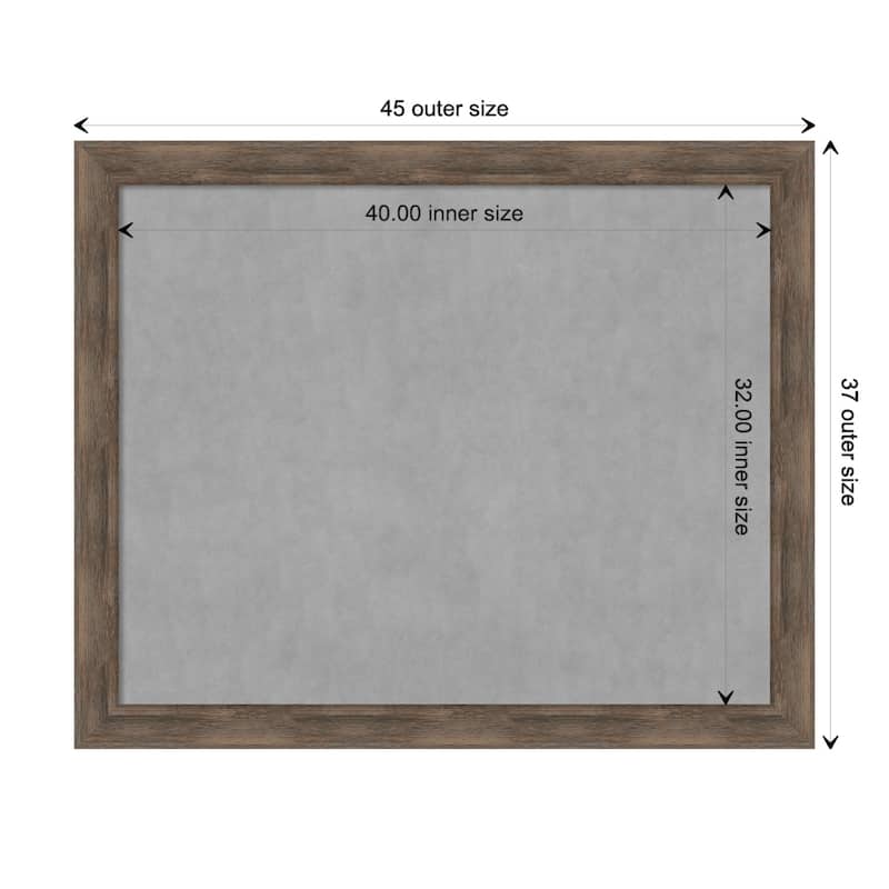 Amanti Art Hardwood Mocha Framed Magnetic Board - Board Size 40x32