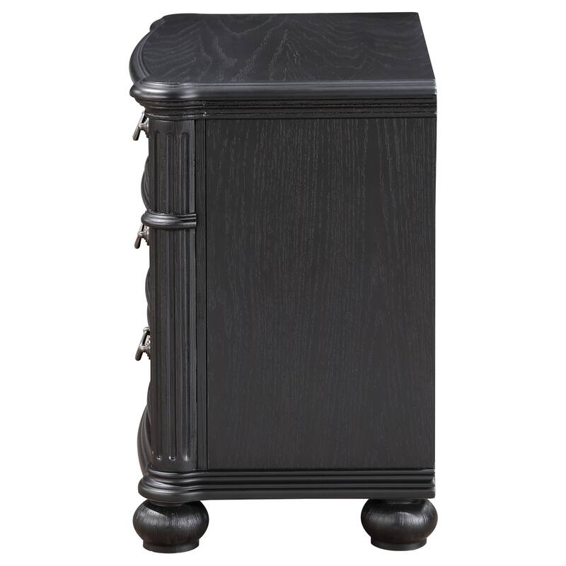 Celina Traditional 3-drawer Nightstand Black