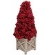 preview thumbnail 3 of 8, Red Berry Cone Potted Christmas Topiary