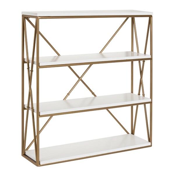 Kate and Laurel Ascencio 4-Layer Wood and Metal Wall Shelves. Opens flyout.