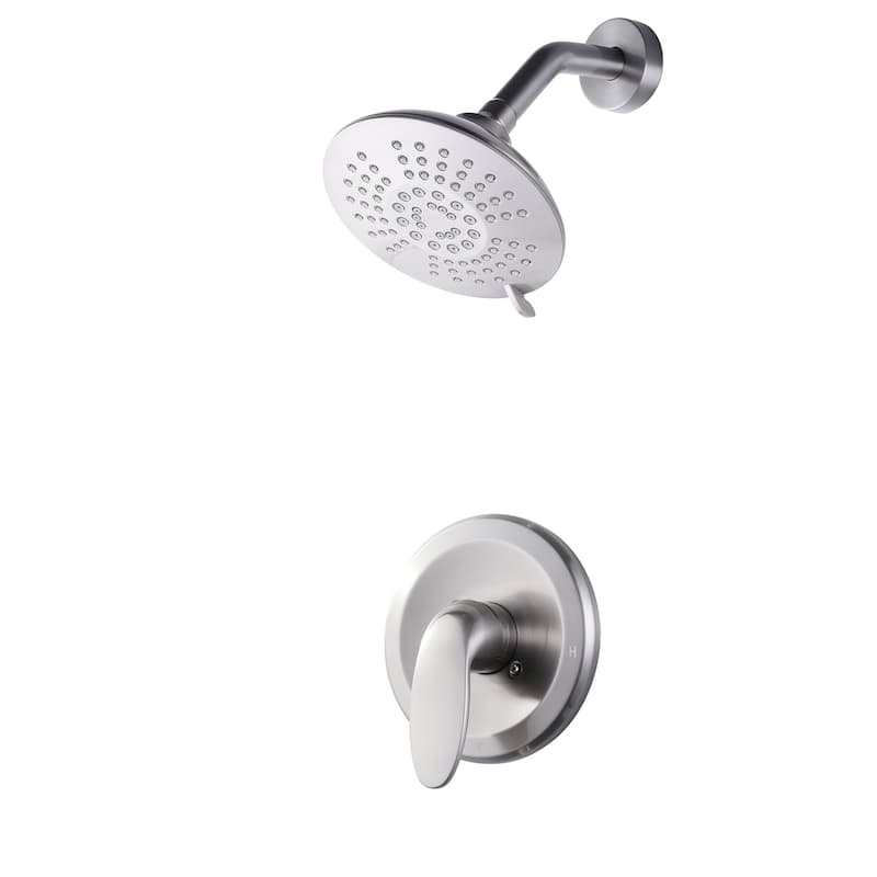 WOWOW Single Handle 5-Spray Shower Faucet with Valve - Brushed Nickel