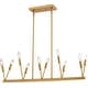 preview thumbnail 1 of 8, Vaxcel Lighting H0306 Warwick 10 Light 33" Wide Taper Candle Linear Natural Brass