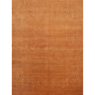 Hand Knotted Oriental 100% Wool Carpet Tribal Animal Pictorial Oranges & Rust Gabbeh Area Rug - 8' 0'' X 7' 10''