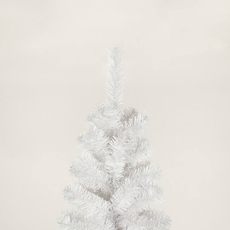 7.5FT White Slim Artificial Christmas Tree Includes Foldable Metal Stand
