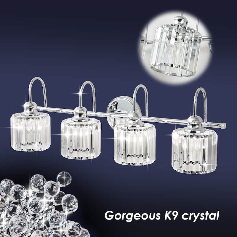 Chrome/ Black/ Gold Modern Over Mirror Crystal Bathroom Restroom Wall Lighting Fixtures Bath Lights Vanity Light