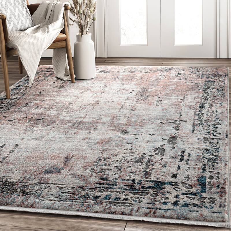 Abani Rugs Azure Contemporary Warm Rust Area Rug - 5'3" x 7'6" - Rust