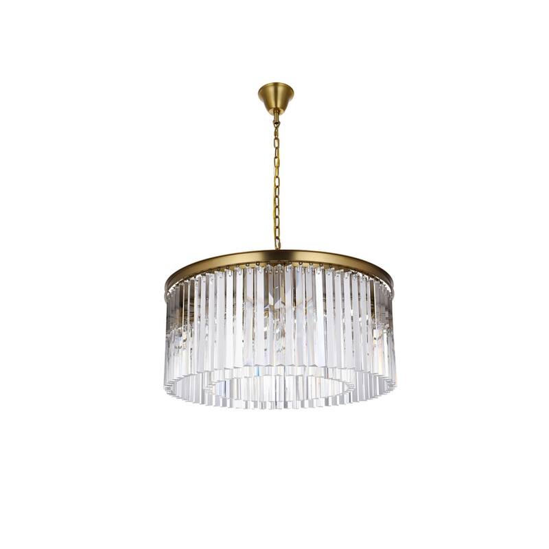 Indigo Home round crystal chandelier in satin gold