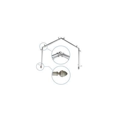 Adjustable Curtain Rods & Hardware Set - Telescoping Design, Decorative Finials, Satin Nickel Finish - M